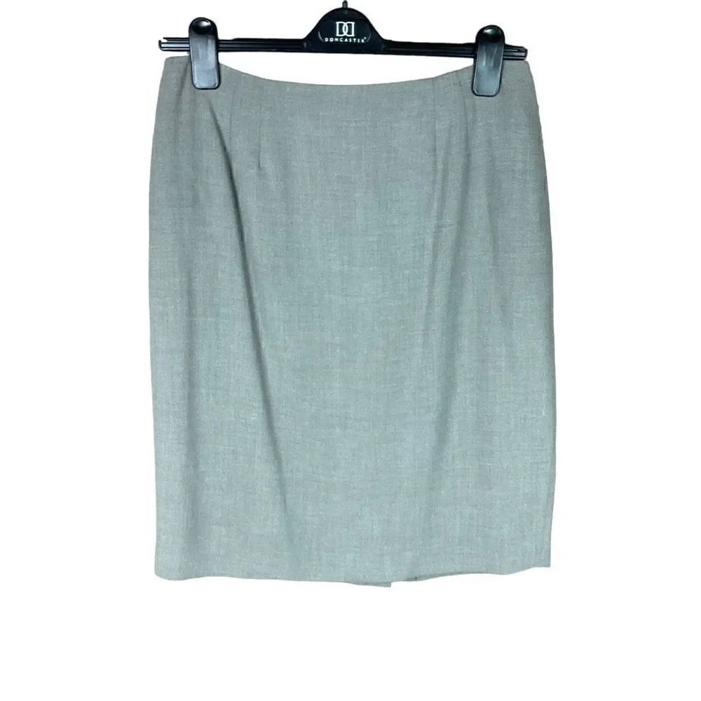 Linda Allard Ellen Tracy Skirt Sheath Straight Taupe Wool Blend Lined Women 14